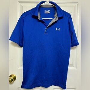 Under Armour Sz S Mens Royal UA Tech Loose-Fit Golf Polo Team Shirt 1290140 400